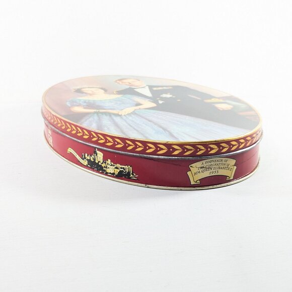 1953 Coronation Souvenir Queen Elizabeth & Prince Philip BISCUIT TIN, Carr & Co - Picture 13 of 13